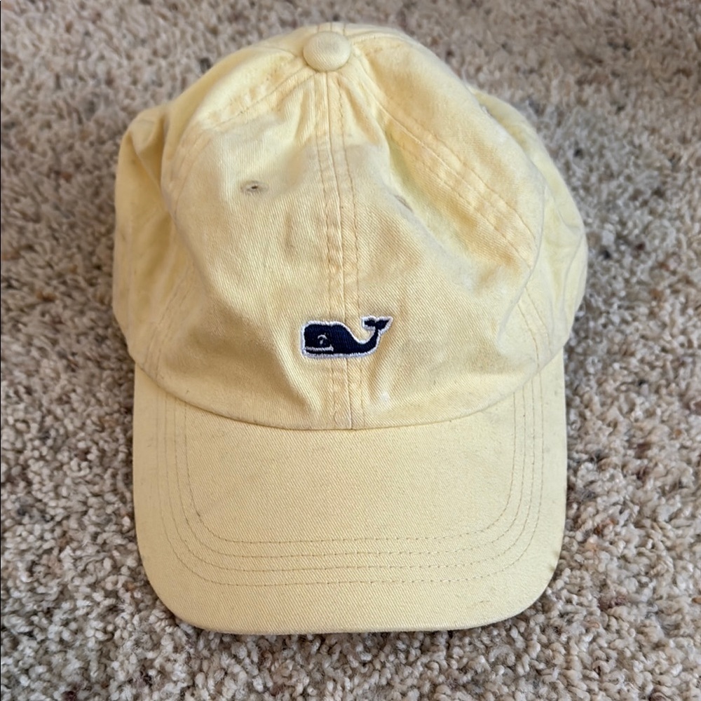 Vineyard Vines Yellow Cap with Navy Logo